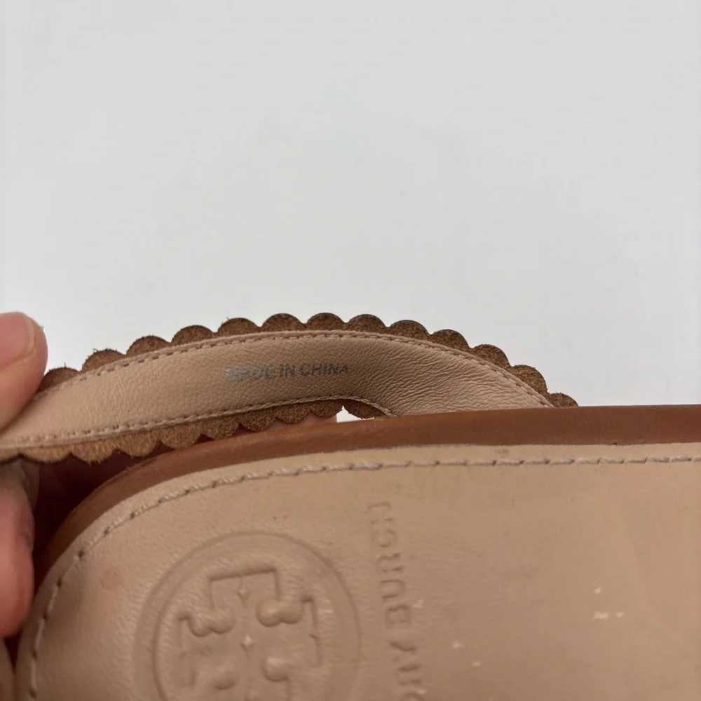 Tory Burch‎ Tan Heels with Floral Accents
